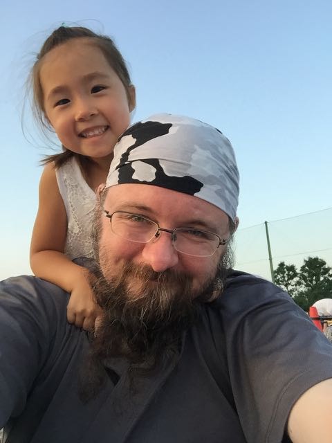 Summer festival: Shinobu and daddy. 